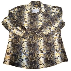 Premiere Black and Gold Paisley Shirt